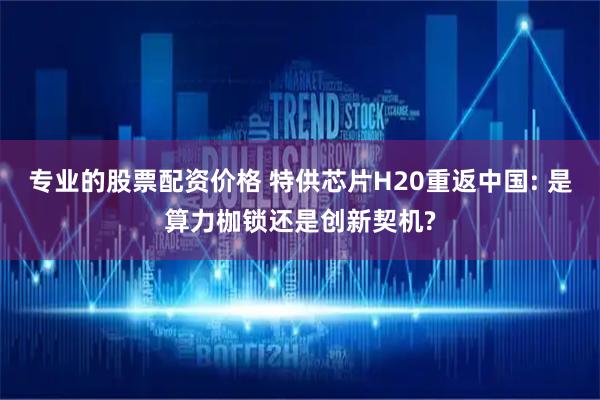 专业的股票配资价格 特供芯片H20重返中国: 是算力枷锁还是创新契机?